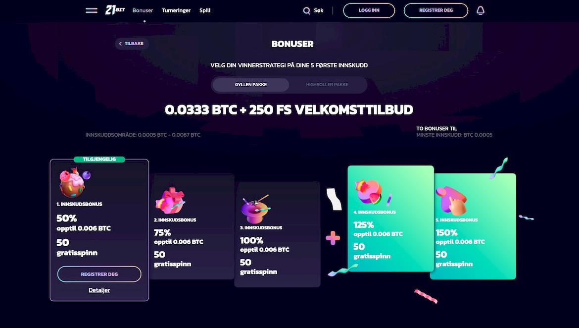 21Bit Casino velkomstbonus