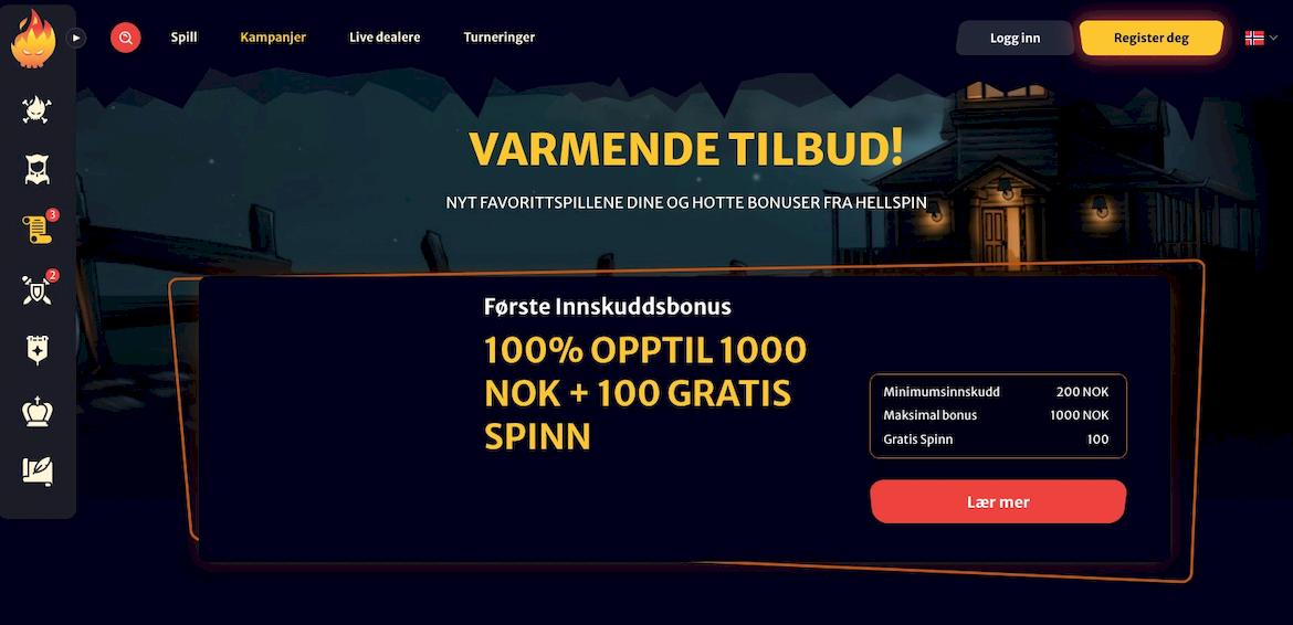 Velkomstbonus på HellSpin