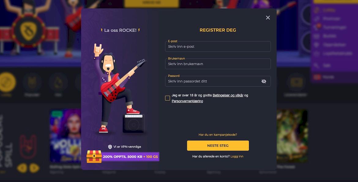 Hvordan logge inn på Rolling Slots